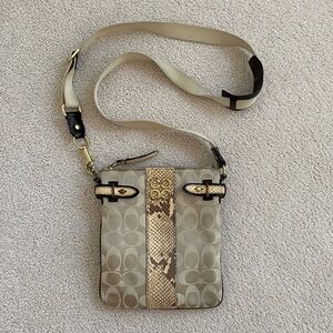 Coach Beige and Brown Crossbody Bag